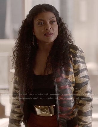 Cookie's metallic tiger striped jacket on Empire