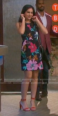 Gabi's black floral dress on Days of our Lives