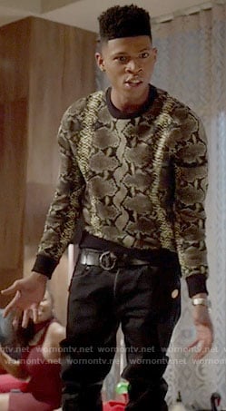 Hakeem's snake print sweatshirt on Empire