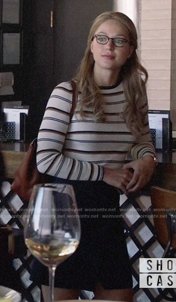 Kara's white striped sweater on Supergirl