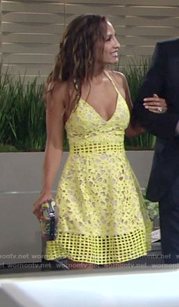 Lily's yellow lace dress on The Young and the Restless