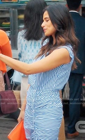 Lina's blue striped shirtdress on Jane the Virgin