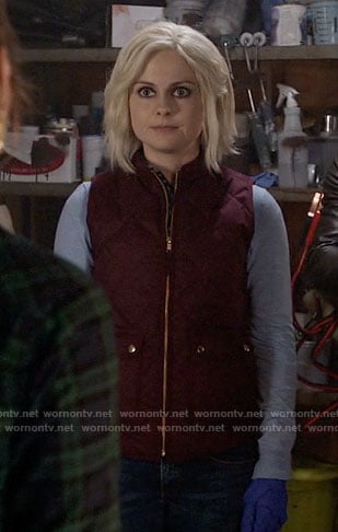 Liv's burgundy quilted vest on iZombie