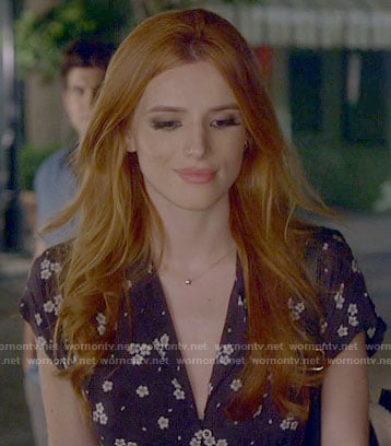 Paige's black floral shirtdress on Famous in Love