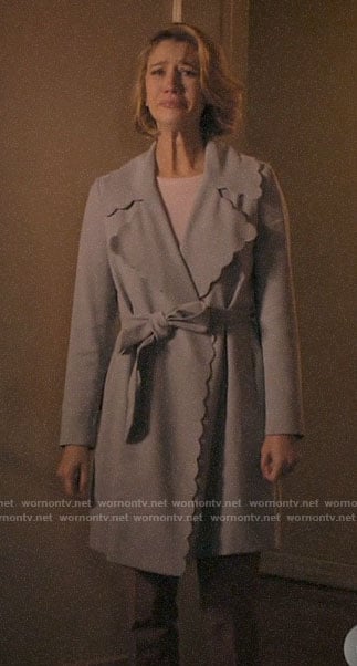 Petra's scalloped trim coat on Jane the Virgin