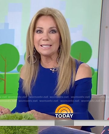 Kathie's blue cold-shoulder dress with bell sleeves on Today