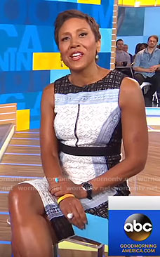 Robin's mixed lace sleeveless dress on Good Morning America
