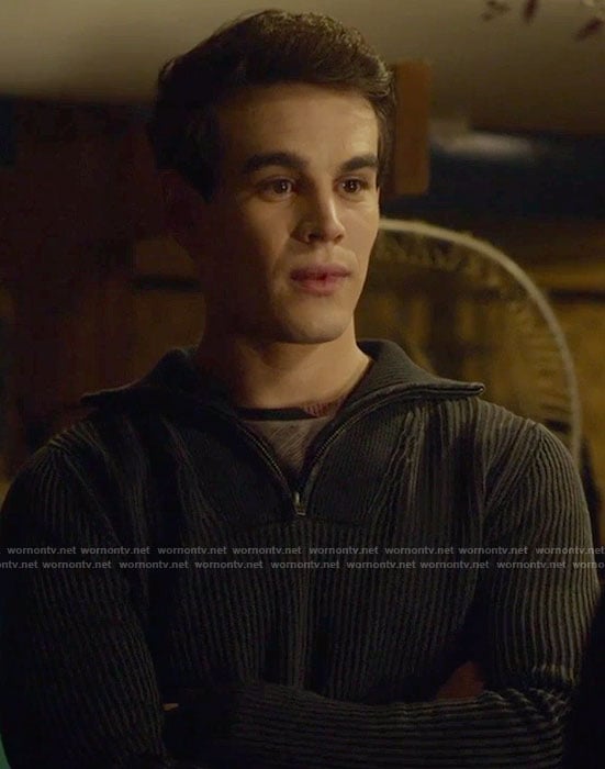 Simon's black half-zip sweater on Shadowhunters