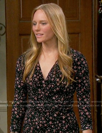 Abby's star print wrap dress on Days of our Lives