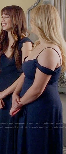 Ali's navy bridesmaid dress on Pretty Little Liars