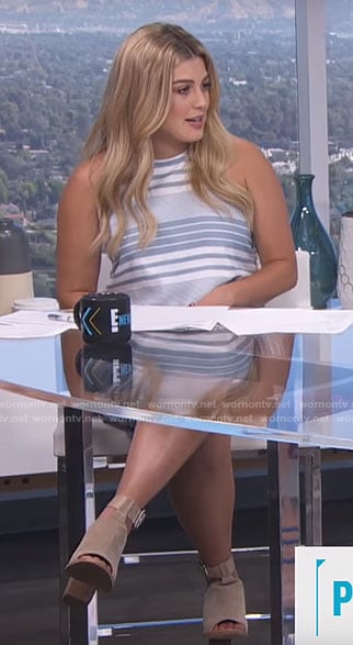 Carissa's blue striped dress on E! News Daily Pop