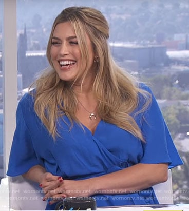 Carissa's blue wrap dress on E! News Daily Pop
