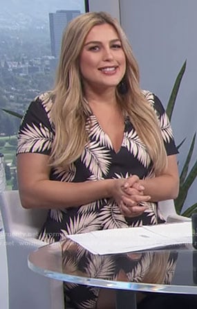 Carissa's palm leaf print dress on E! News Daily Pop