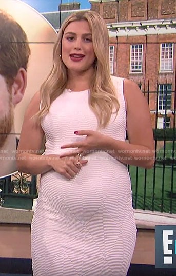 Carissa's white textured dress with fluted hem on E! News