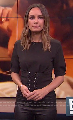 Catt's black corset top on E! News