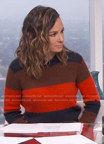 Catt's colorblock sweater on E! News Daily Pop