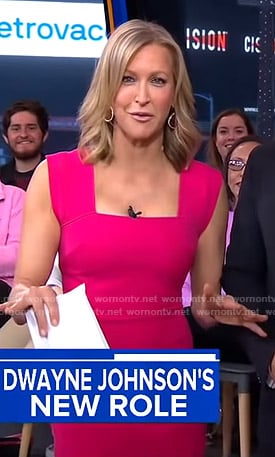 Lara's pink square neck dress on Good Morning America