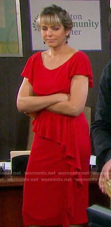 Nicole's red ruffled dress on Days of our Lives