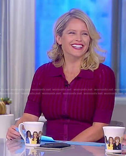 Sara's red ribbed knit dress on The View