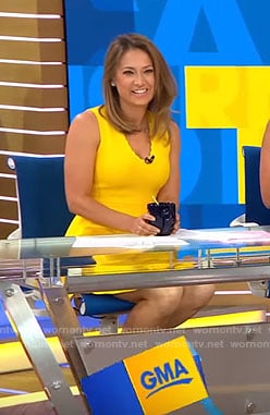 Ginger's yellow scalloped hem dress on Good Morning America