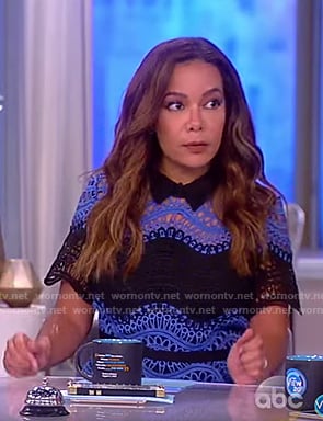 Sunny's black and blue lace dress on The View