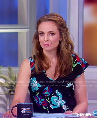 Jedediah's black floral sheath dress on The View