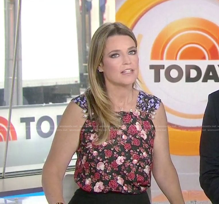 Savannah's black floral top on Today