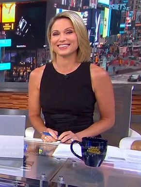 Amy's black tie waist dress on Good Morning America
