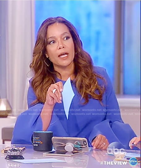 Sunny's blue bell sleeve top on The View