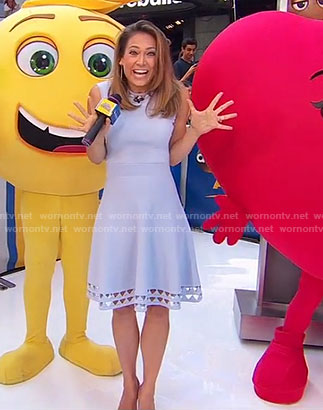 Ginger's blue cutout sleeveless dress on Good Morning America
