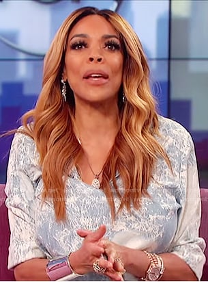Wendy's acid washed denim dress on The Wendy Williams Show