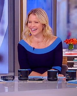 Sara's blue flare dress on The View