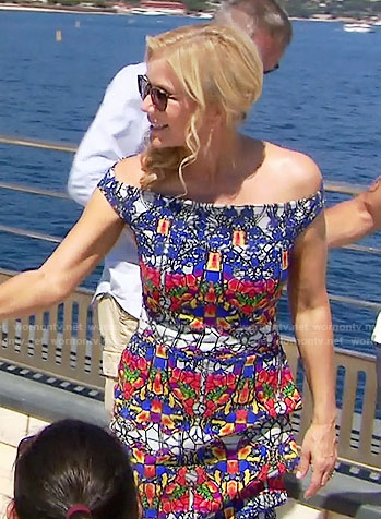 Brooke's kaleidoscope print dress in Monaco on The Bold and the Beautiful