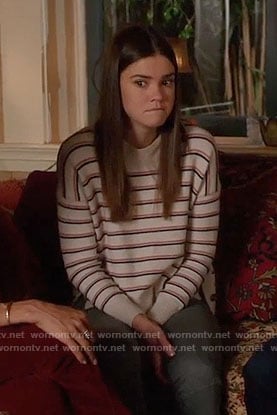 Callie's striped sweater with side buttons on The Fosters