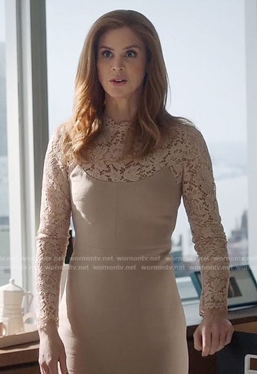 Donna's beige lace dress on Suits