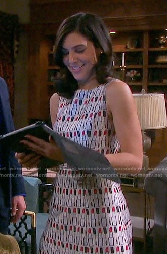 Gabi's lipstick print dress on Days of our Lives