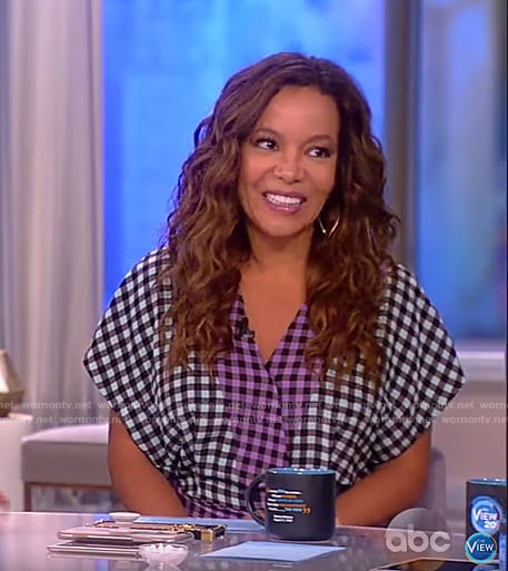 Sunny's green and purple checked jumpsuit on The View