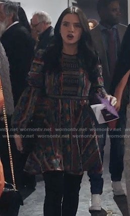 Jane's floral striped print dress on The Bold Type