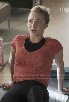 Juliette's splatter print tee with tie back on Nashville