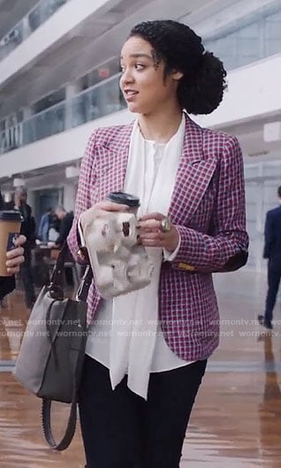Kat's checked blazer on The Bold Type