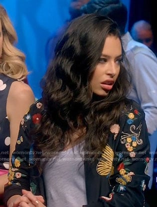 Kibby's black embellished bomber jacket on Daytime Divas