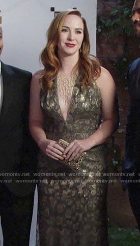 Mariah's gold leopard gown on The Young and the Restless