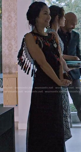 Marianne's tassel trim maxi dress on Friends from College