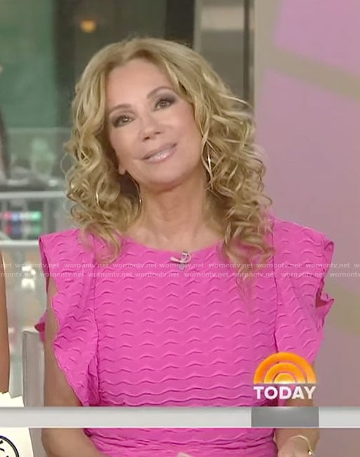 Kathie's pink flutter sleeve shift dress on Today