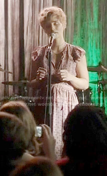 Scarlett's pink printed midi dress on Nashville