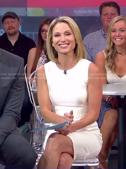 Amy's white cutout back dress on Good Morning America