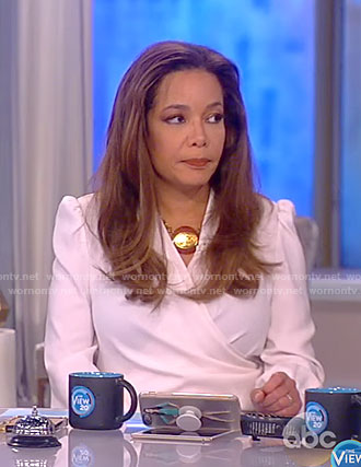 Sunny's white wrap blouse on The View