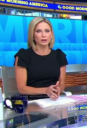 Amy's black origami sleeve dress on Good Morning America