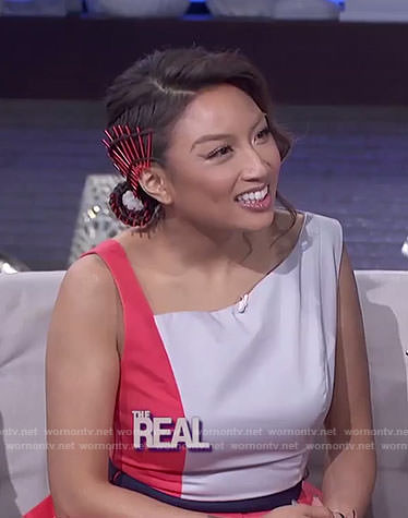 Jeannie's asymmetric neck a-line dress on The Real