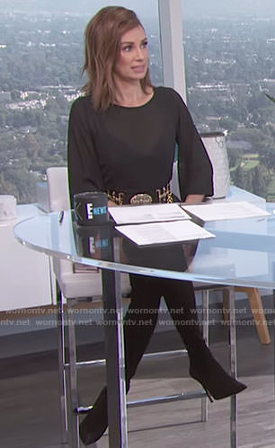 Catt's black romper on E! News Daily Pop